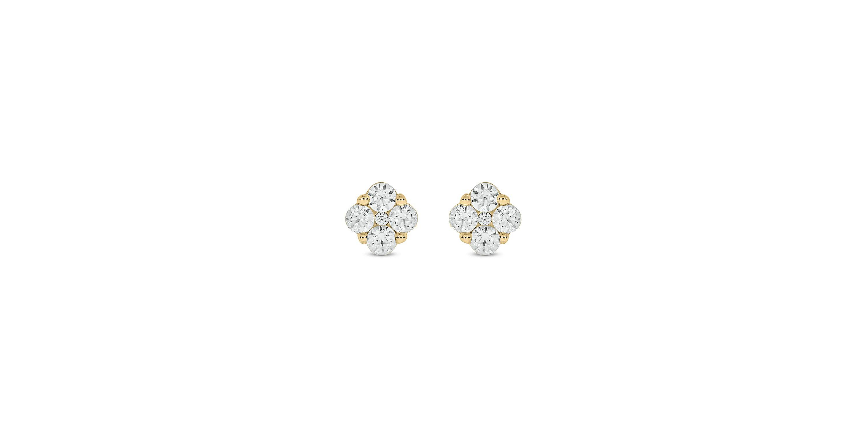 Lab Created 5/8 Carat Lab Grown Diamond Floral Timeless Sparkle Earring in 10KT Yellow Gold