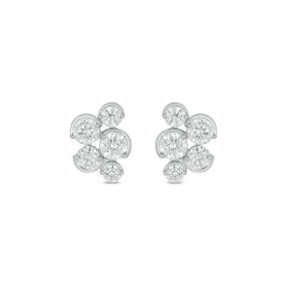 Belk & Co Lab Created 1 Carat Lab Grown Diamond Modern Half Bezel Earring in 10KT White Gold