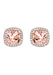 1/10 ct. t.w. White Diamond and 1.14 ct. t.w. Morganite Stud Earrings in 10k Rose Gold