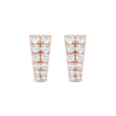 Belk & Co Lab Created 1 1/2 Carat Lab Grown Two Row Diamond Earring in 10KT Rose Gold