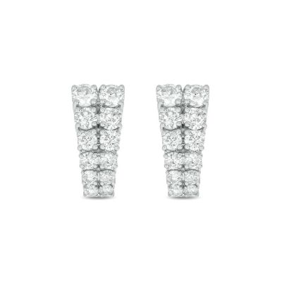 Belk & Co Lab Created 1 1/2 Carat Lab Grown Two Row Diamond Earring in 10KT White Gold