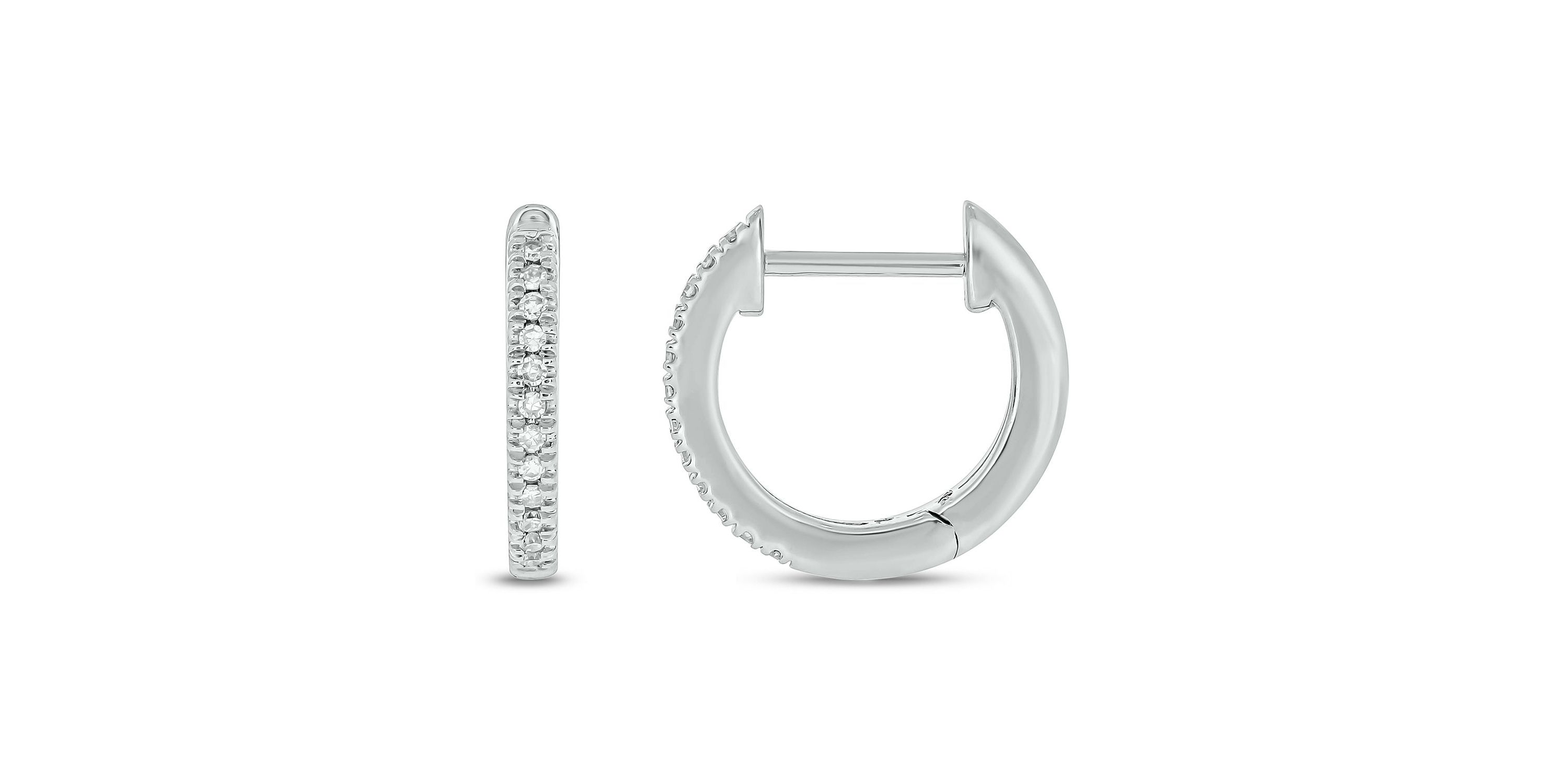 Diamond Accent Hoop Earring in Sterling Silver