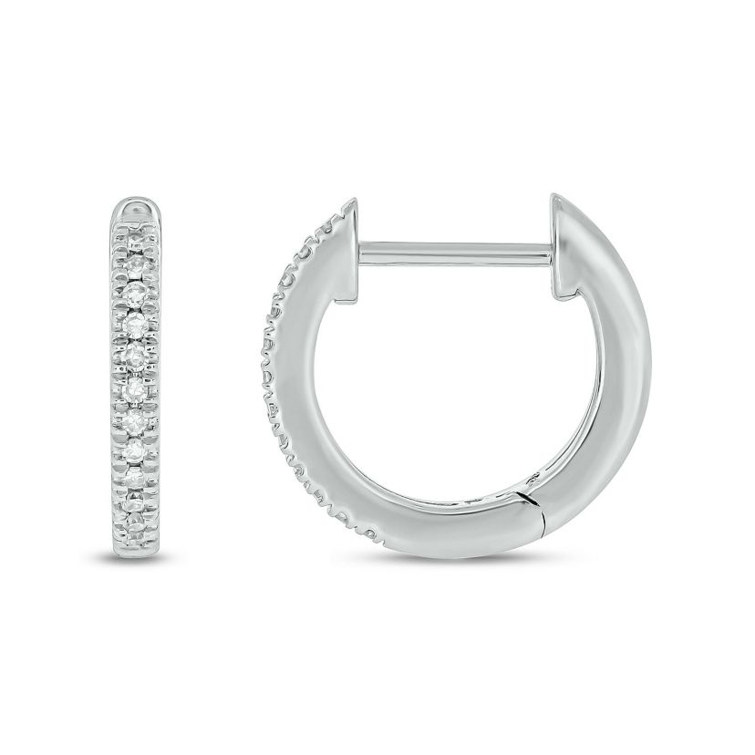 Diamond Accent Hoop Earring in Sterling Silver