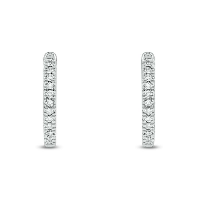 Diamond Accent Hoop Earring in Sterling Silver