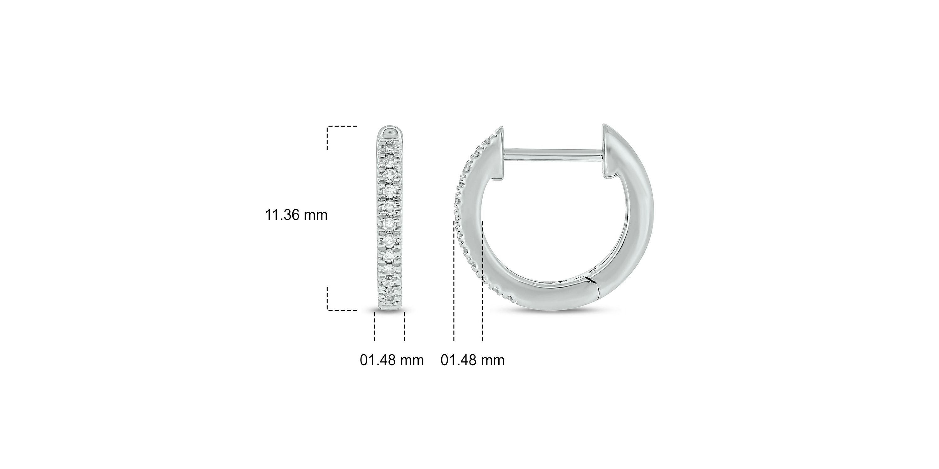 Diamond Accent Hoop Earring in Sterling Silver