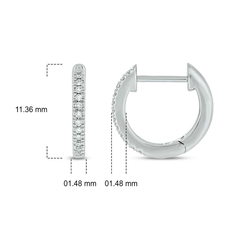 Diamond Accent Hoop Earring in Sterling Silver