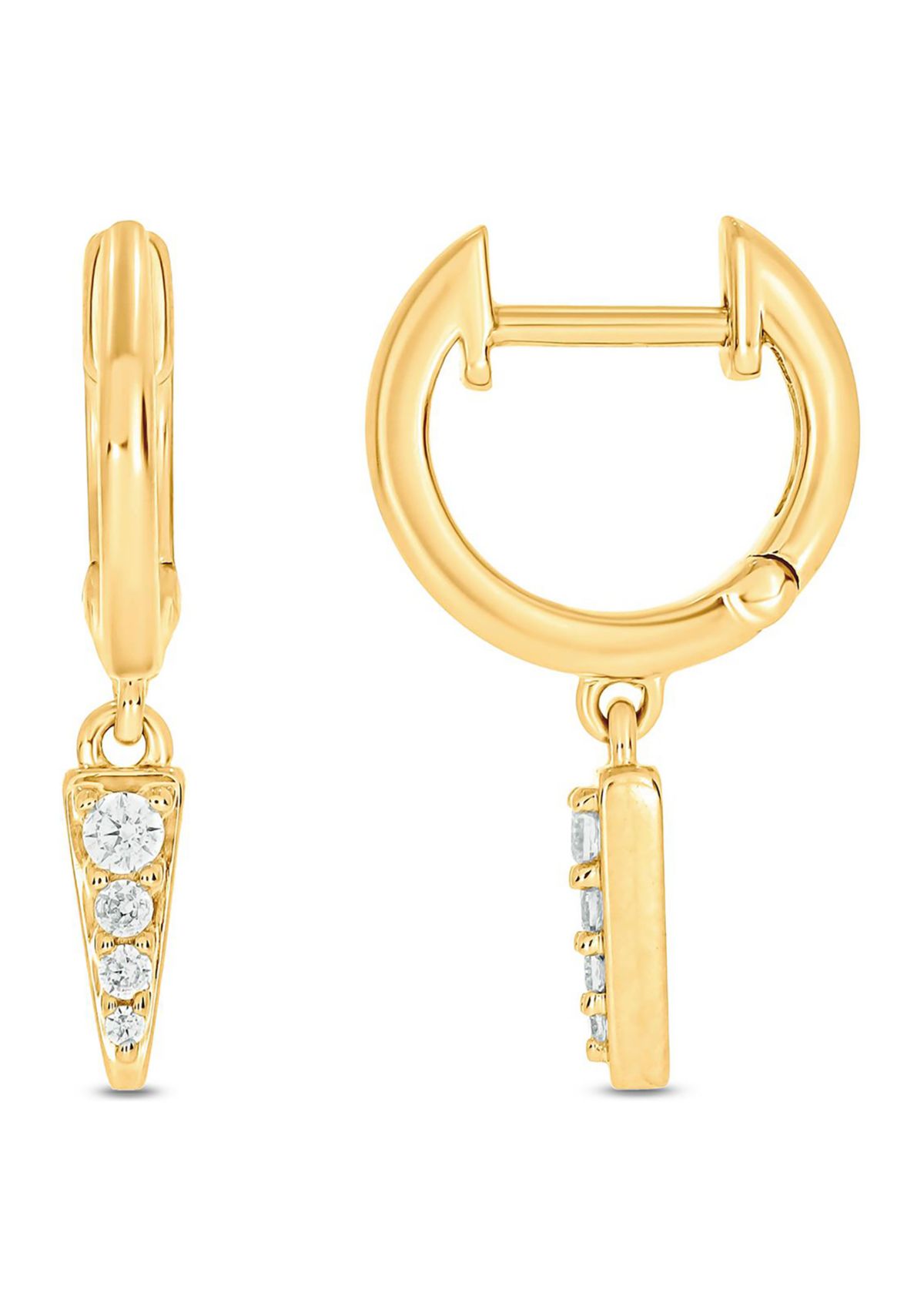 1/10 ct. t.w. Diamond Hoop Earring in 10K Yellow Gold
