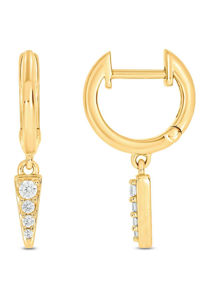 1/10 ct. t.w. Diamond Hoop Earring in 10K Yellow Gold