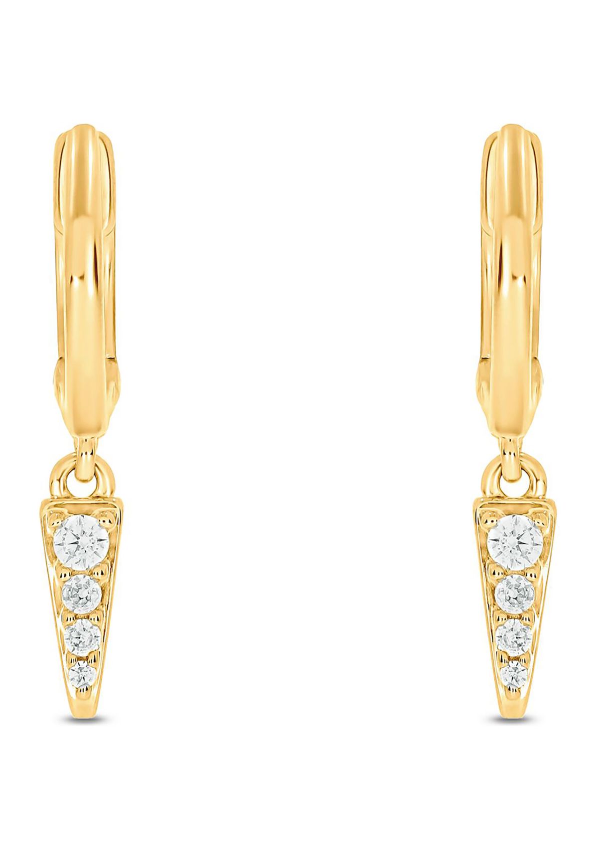 1/10 ct. t.w. Diamond Hoop Earring in 10K Yellow Gold
