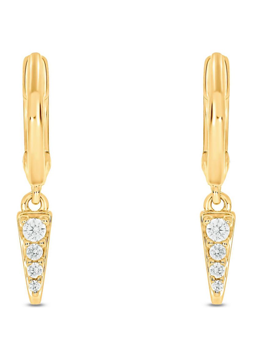 1/10 ct. t.w. Diamond Hoop Earring in 10K Yellow Gold