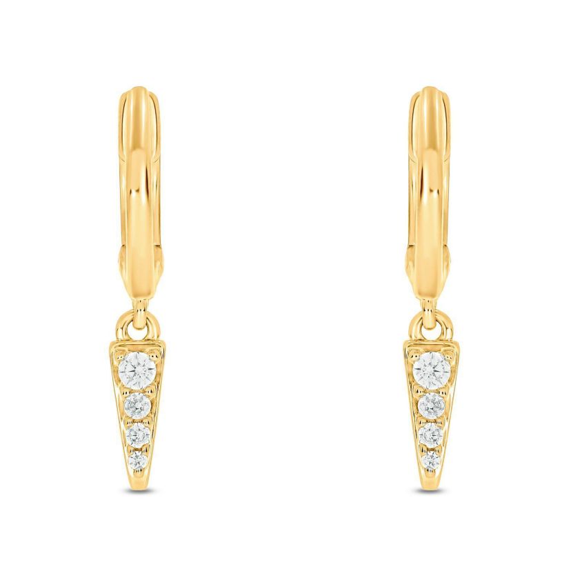 1/10 ct. t.w. Diamond Hoop Earring in 10K Yellow Gold