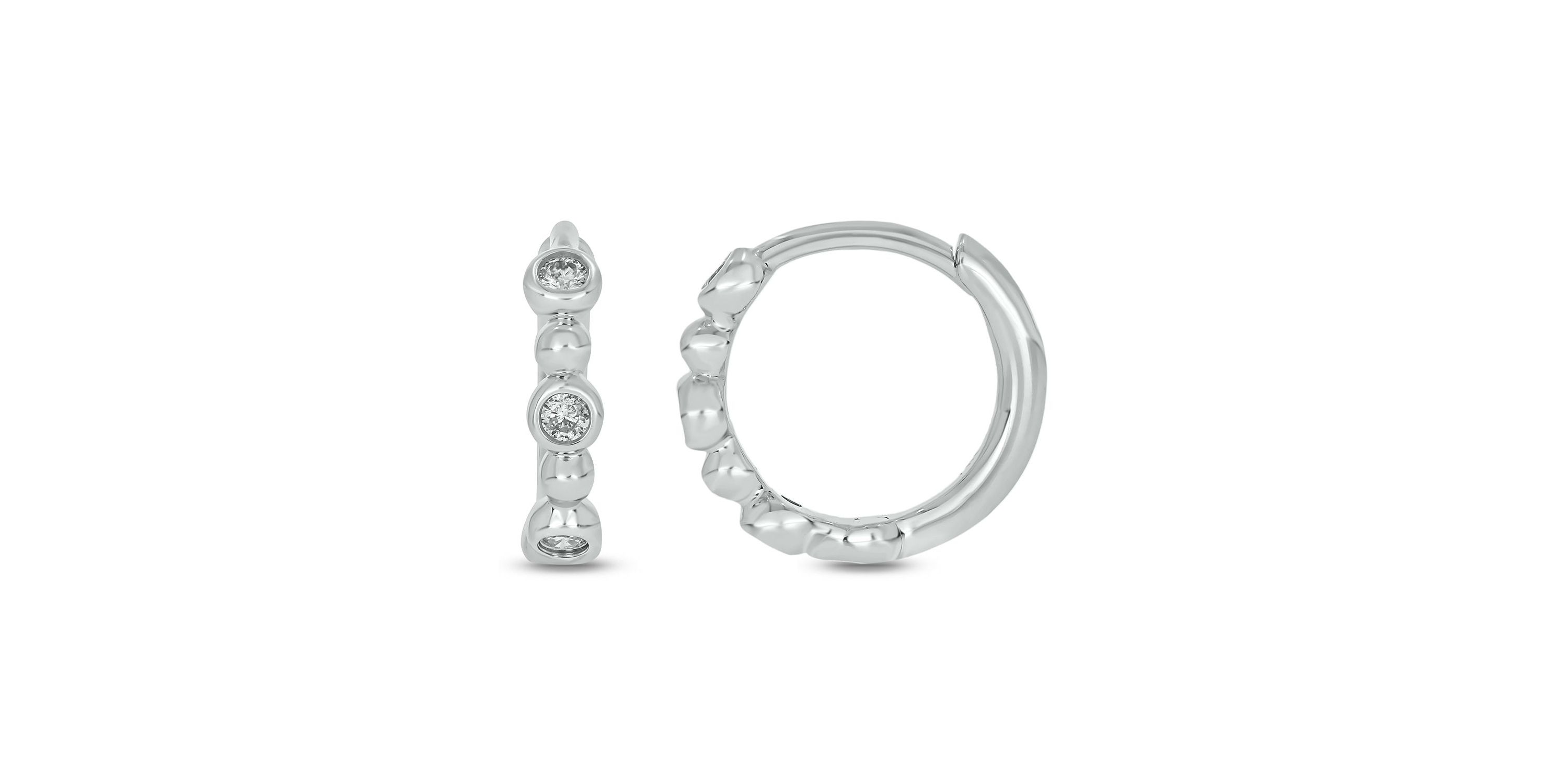 1/10 ct. t.w. Diamond Hoop Earring in Sterling Silver