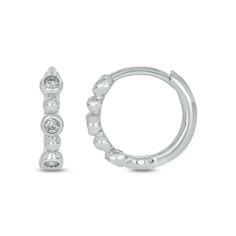 1/10 ct. t.w. Diamond Hoop Earring in Sterling Silver