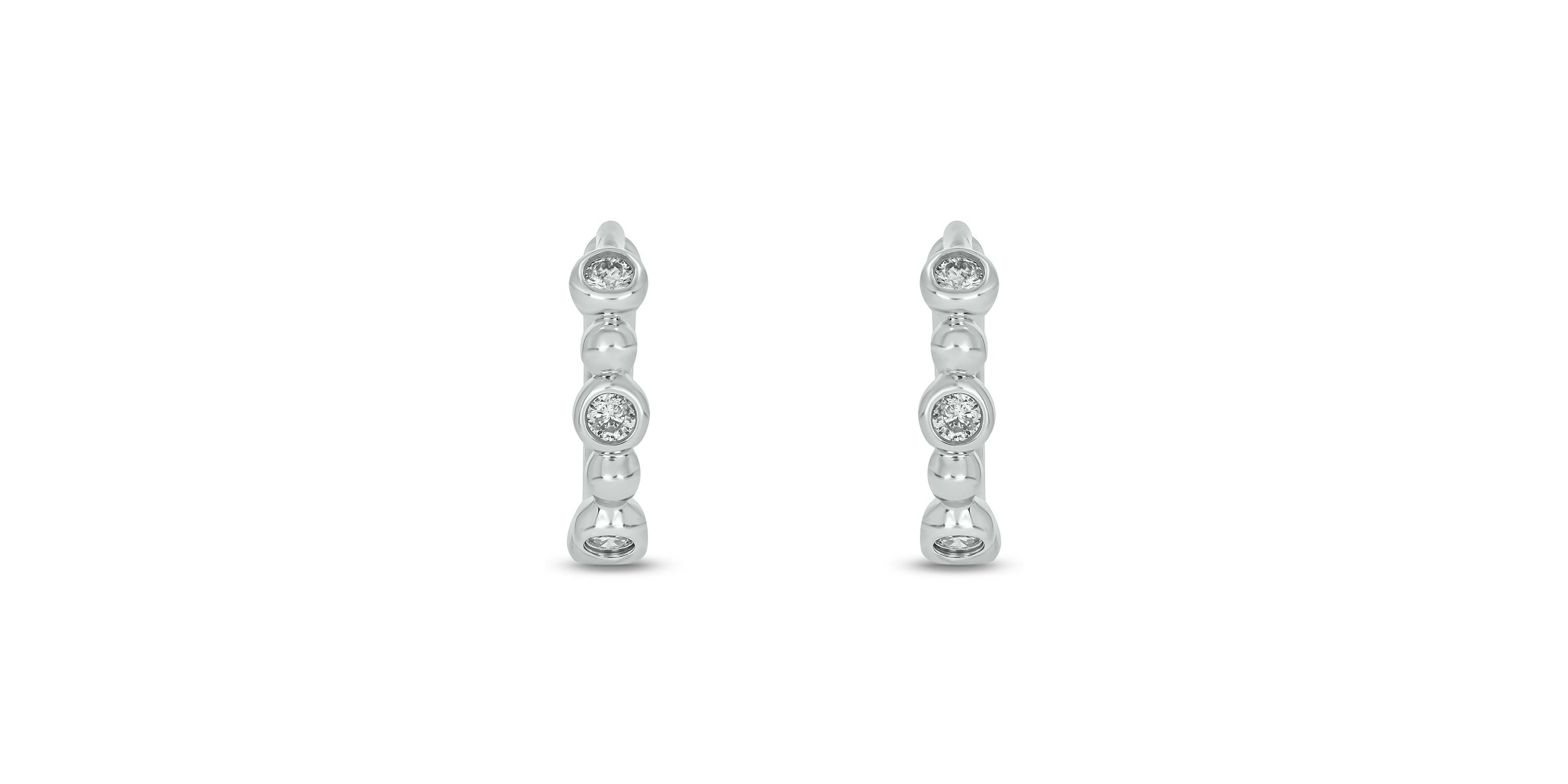 1/10 ct. t.w. Diamond Hoop Earring in Sterling Silver