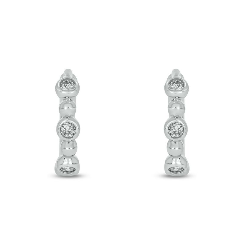 1/10 ct. t.w. Diamond Hoop Earring in Sterling Silver