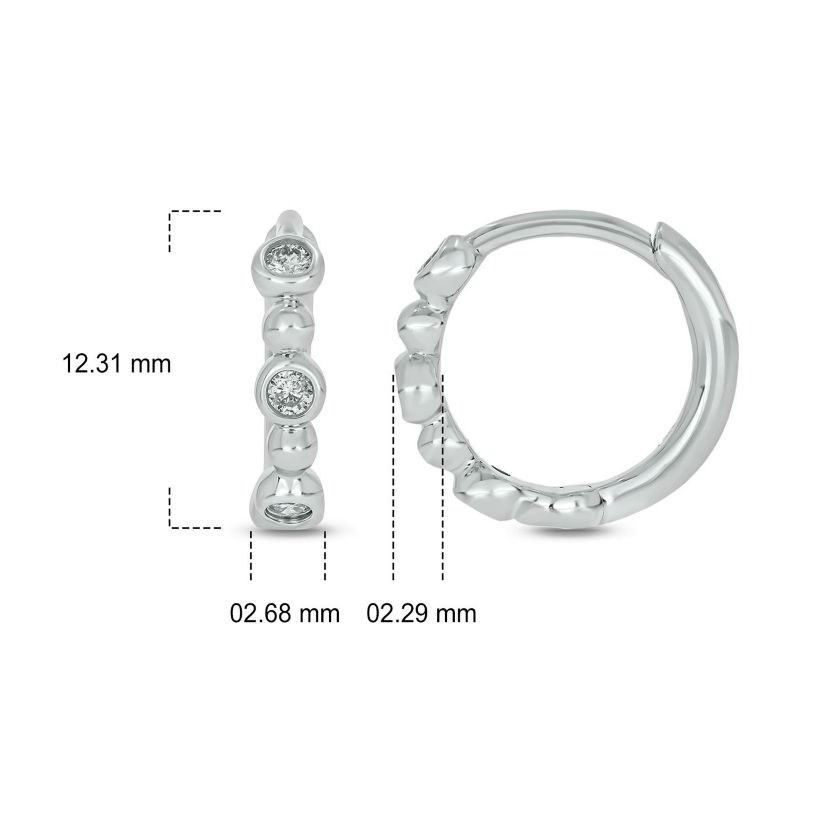 1/10 ct. t.w. Diamond Hoop Earring in Sterling Silver