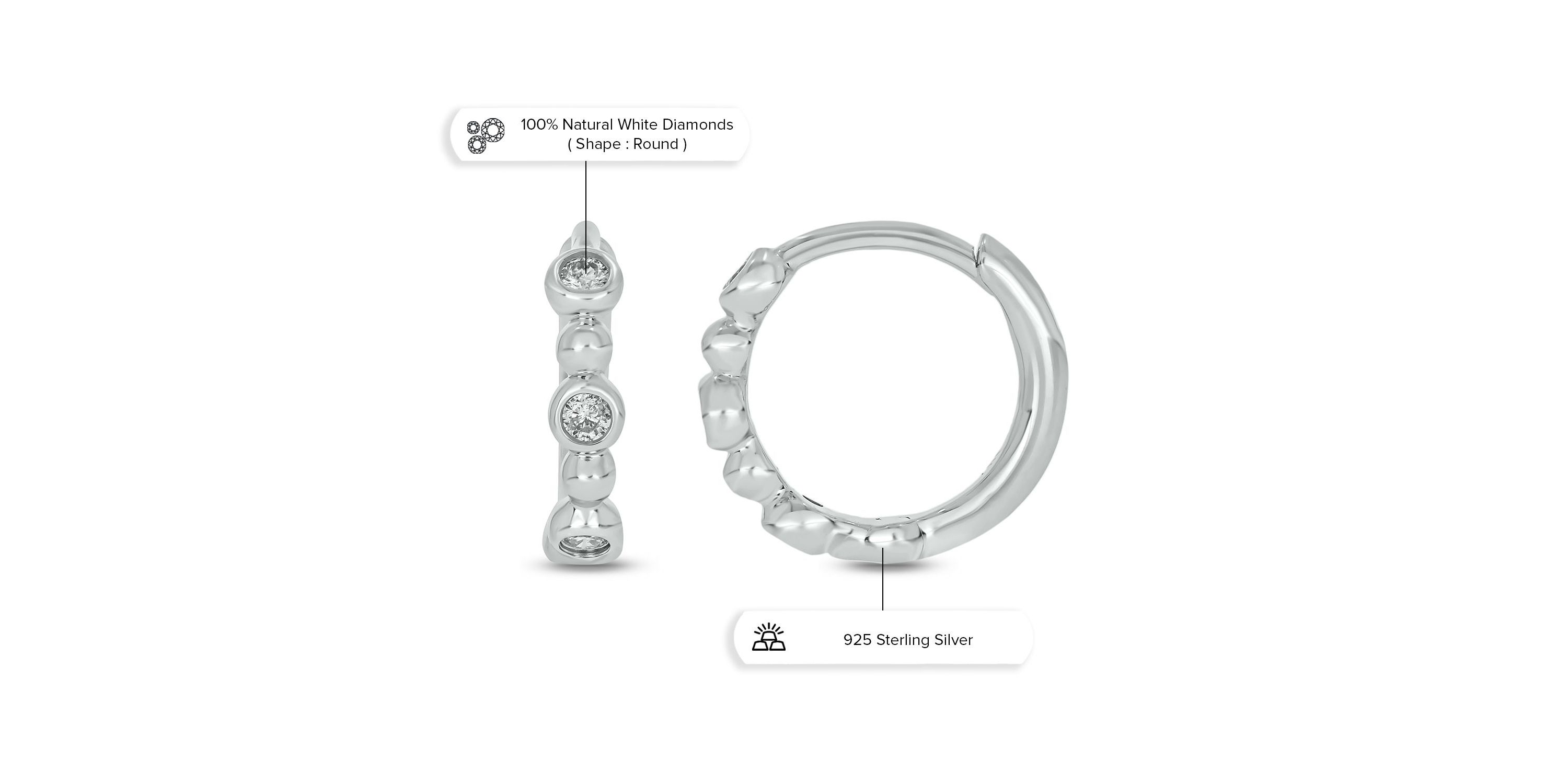 1/10 ct. t.w. Diamond Hoop Earring in Sterling Silver