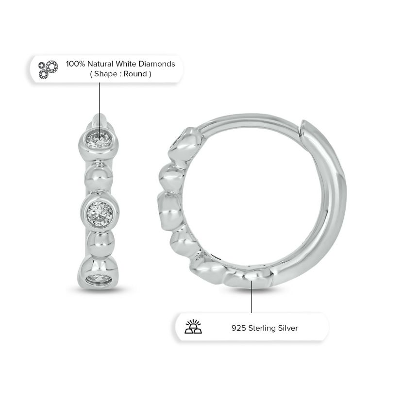 1/10 ct. t.w. Diamond Hoop Earring in Sterling Silver