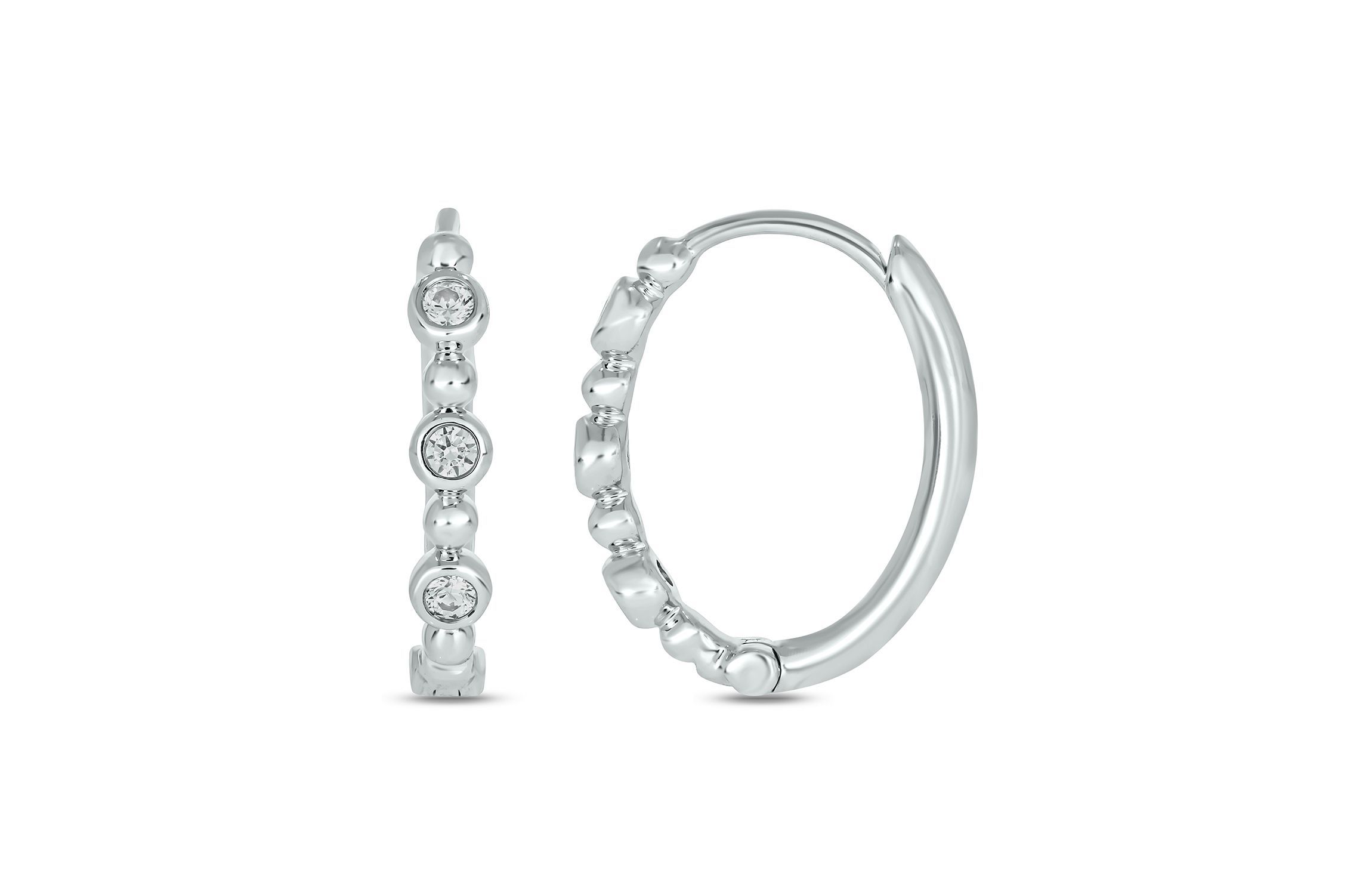 1/6 ct. t.w. Diamond Hoop Earring in Sterling Silver