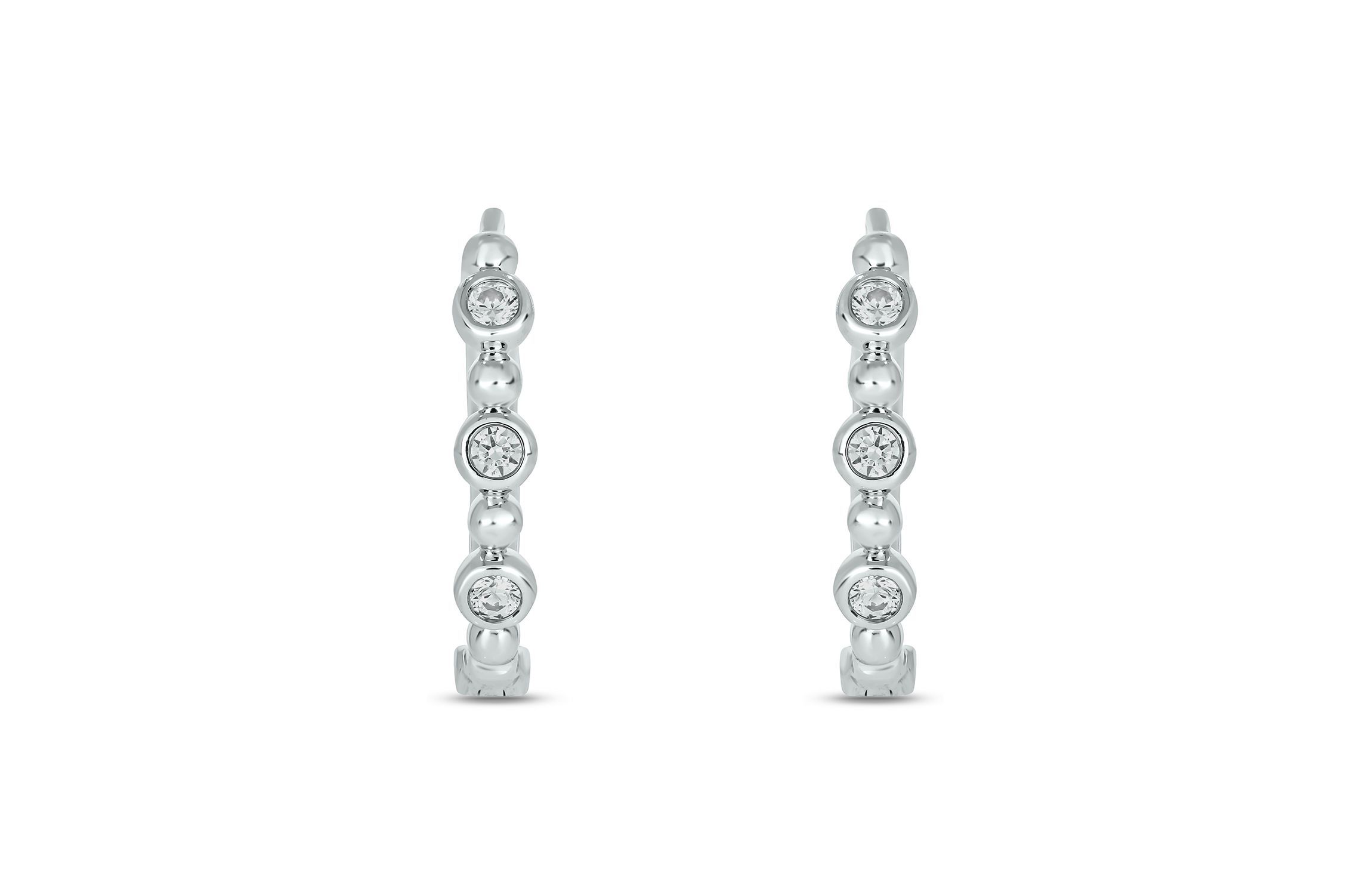 1/6 ct. t.w. Diamond Hoop Earring in Sterling Silver