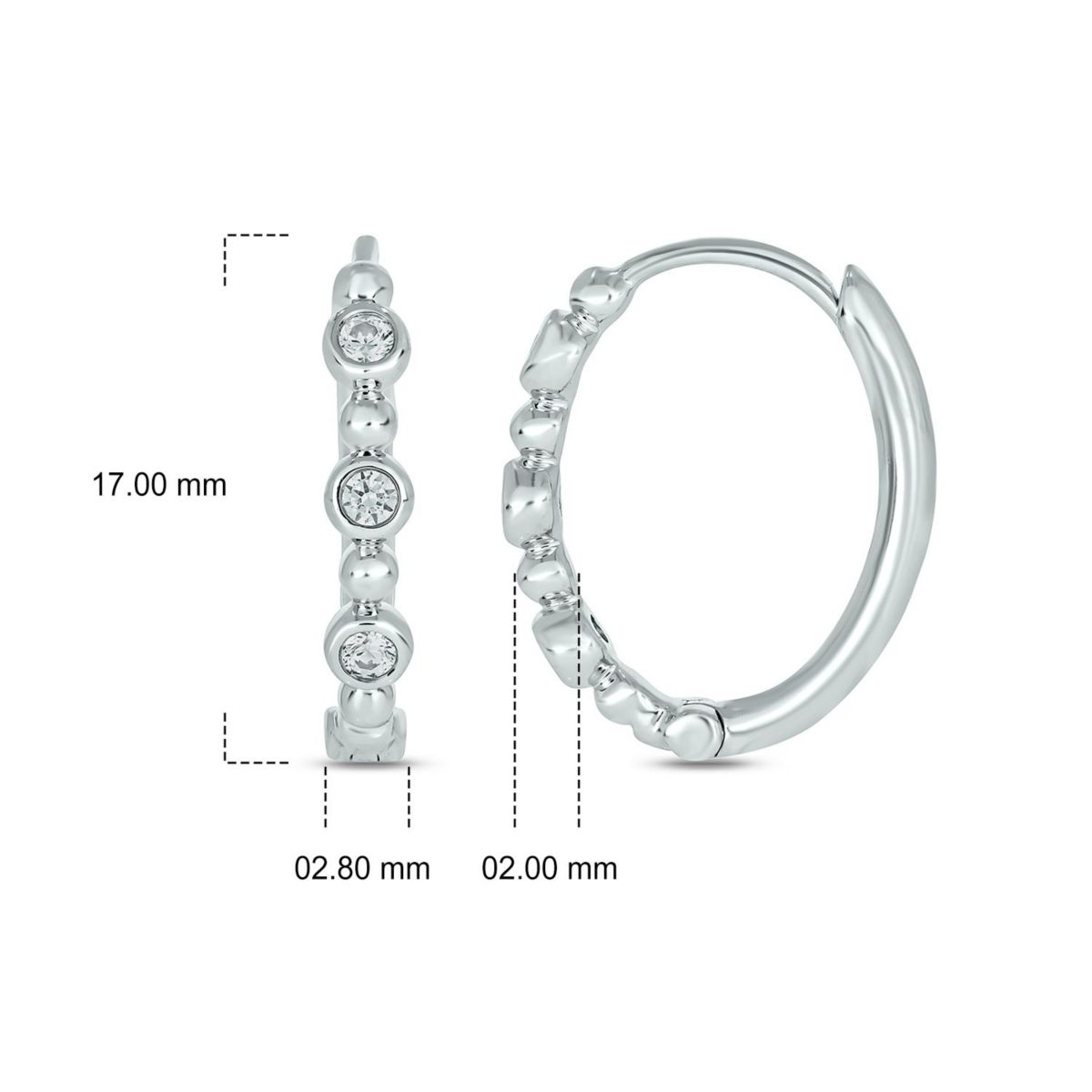 1/6 ct. t.w. Diamond Hoop Earring in Sterling Silver