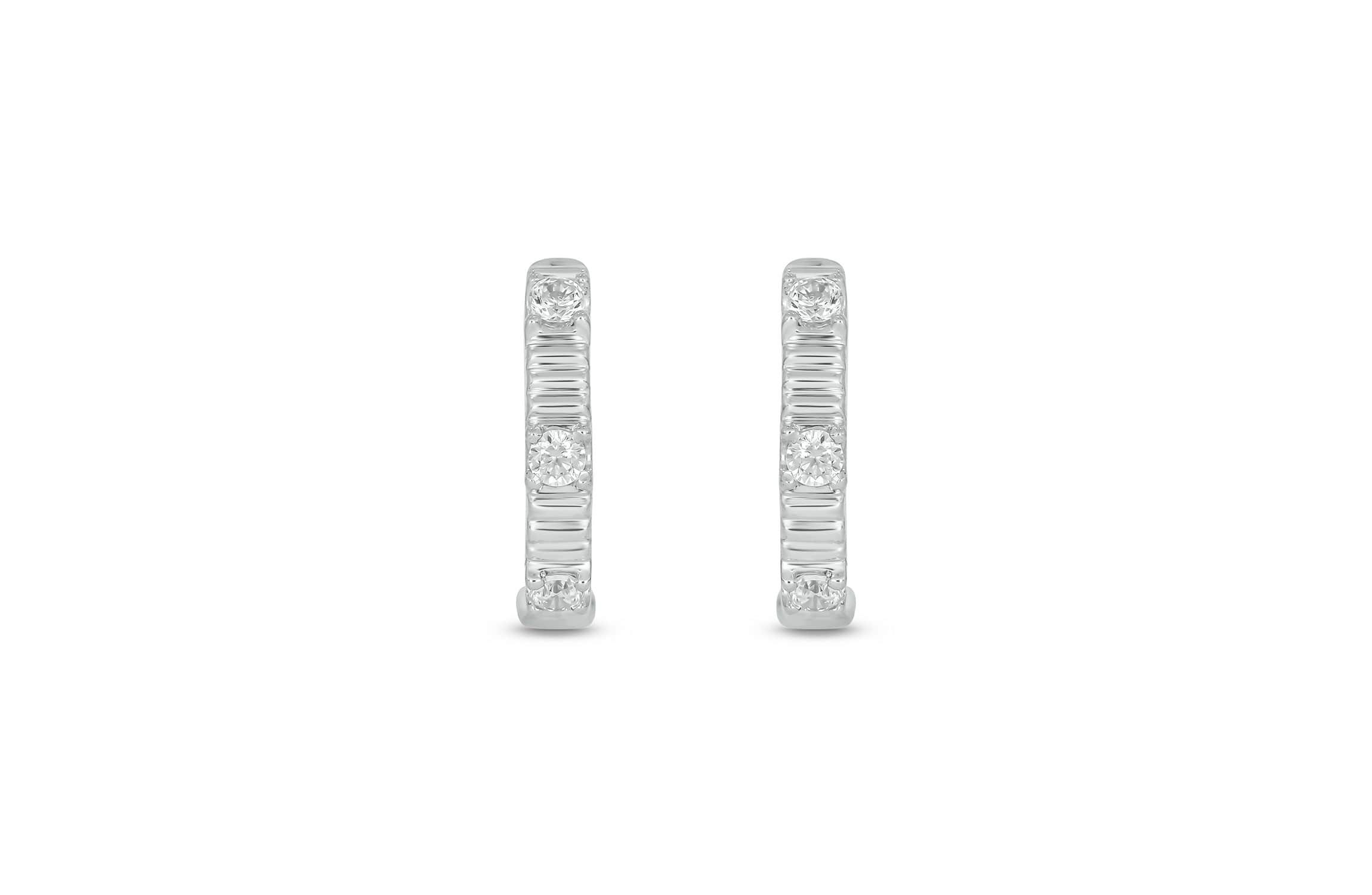 Lab Created 1/6 Carat Lab Grown Diamond Hoops Earring in Sterling Silver