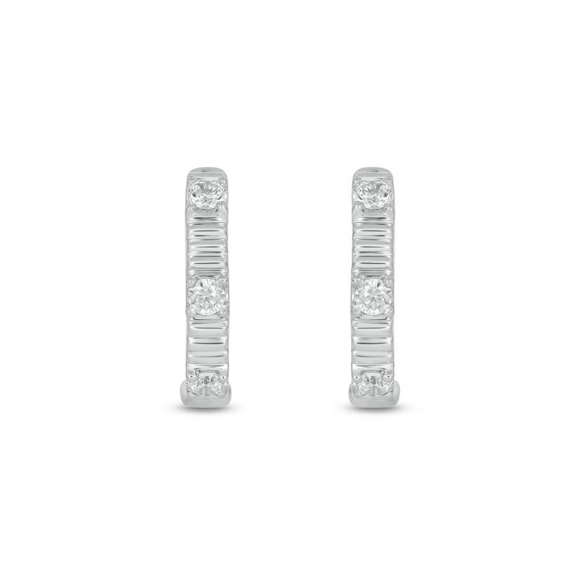 Lab Created 1/6 Carat Lab Grown Diamond Hoops Earring in Sterling Silver