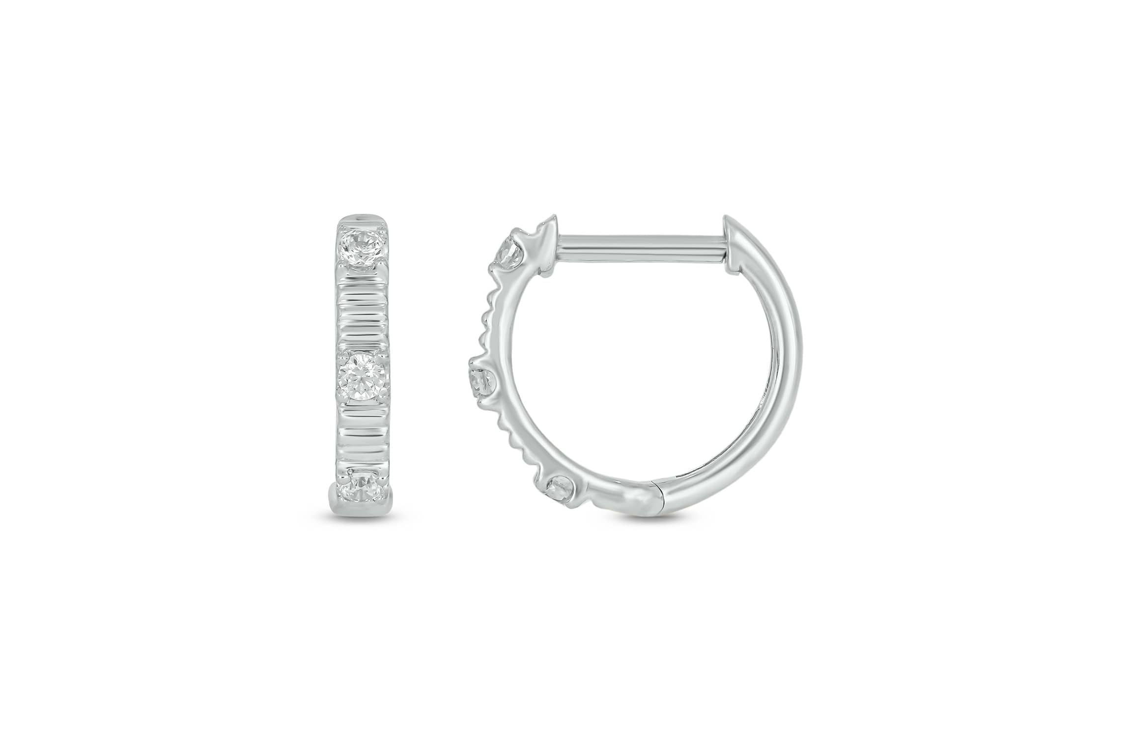 Lab Created 1/6 Carat Lab Grown Diamond Hoops Earring in Sterling Silver