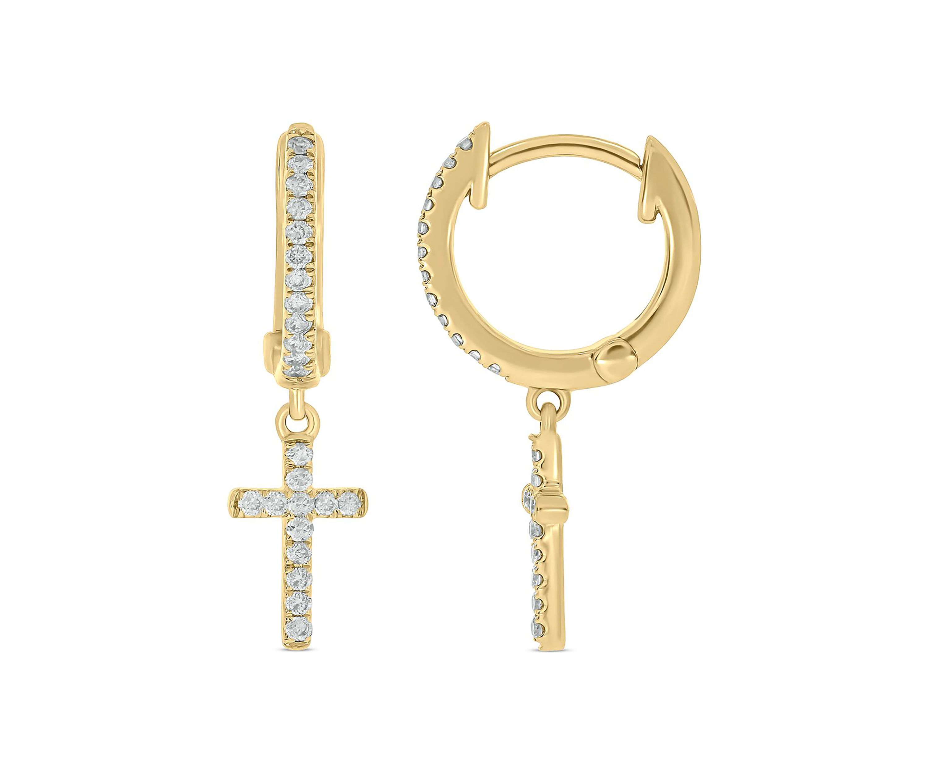 1/5 ct. t.w. Diamond Hoop Earring in 10K Yellow Gold