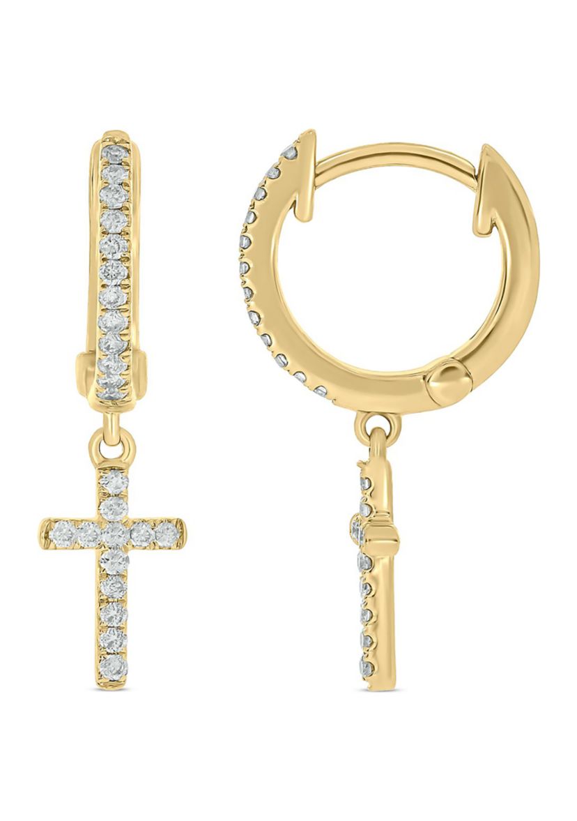 1/5 ct. t.w. Diamond Hoop Earring in 10K Yellow Gold