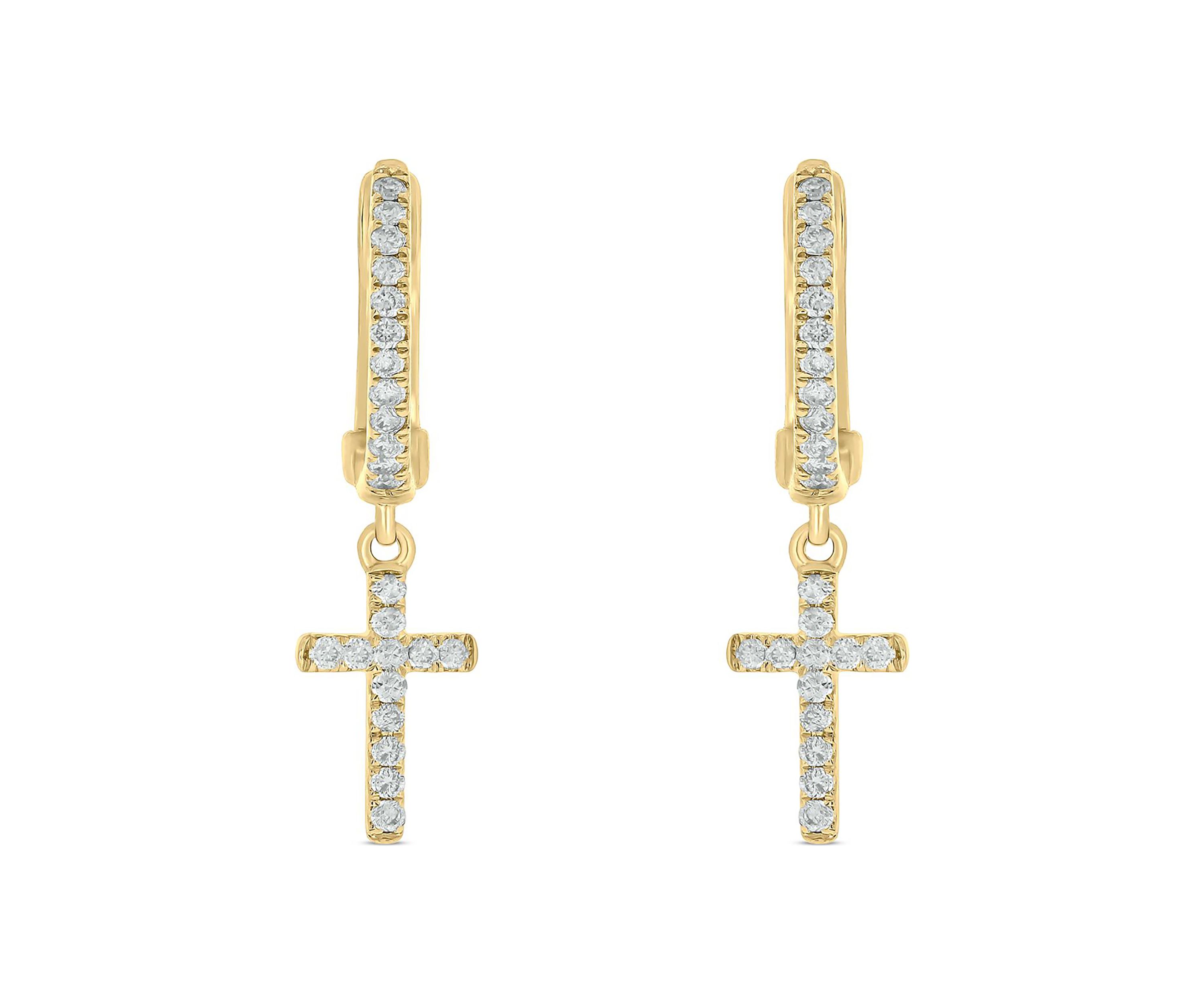 1/5 ct. t.w. Diamond Hoop Earring in 10K Yellow Gold