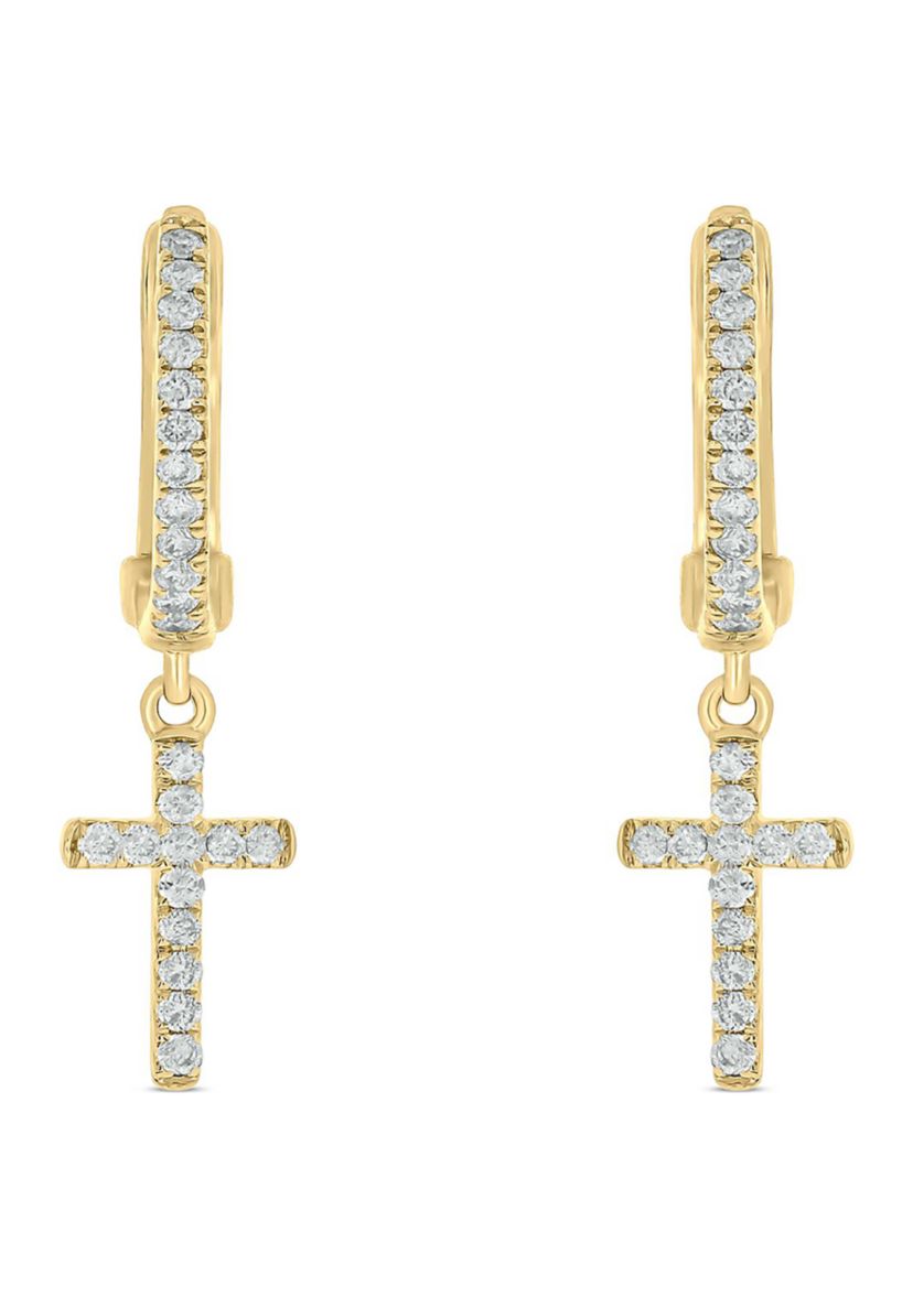 1/5 ct. t.w. Diamond Hoop Earring in 10K Yellow Gold