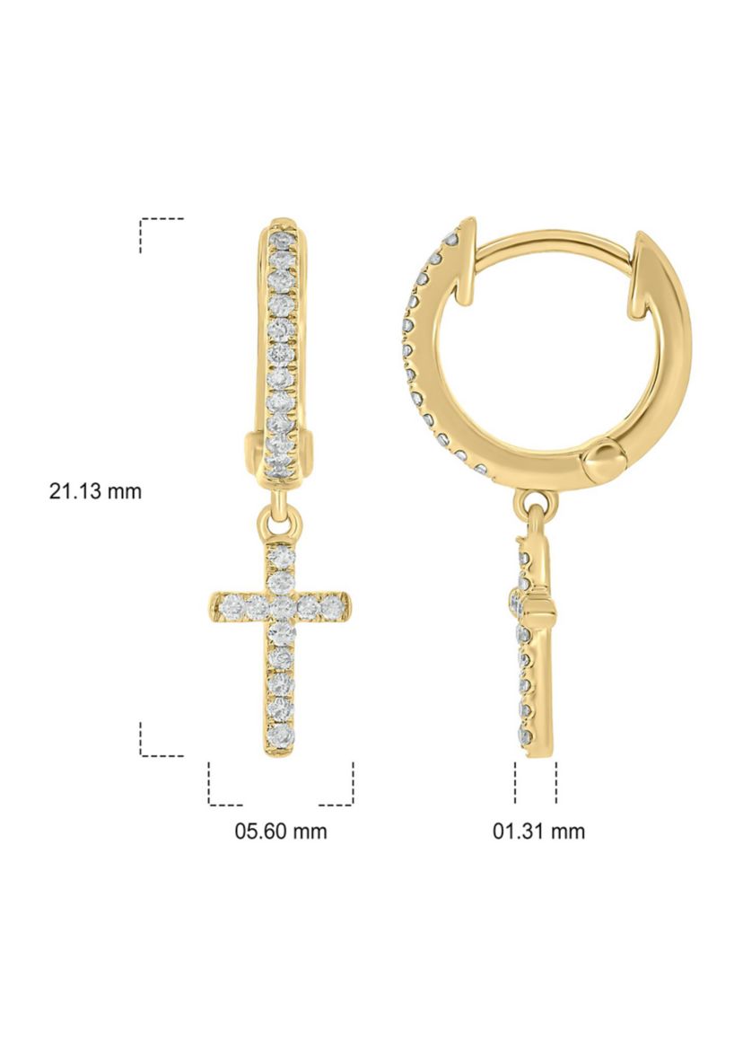 1/5 ct. t.w. Diamond Hoop Earring in 10K Yellow Gold