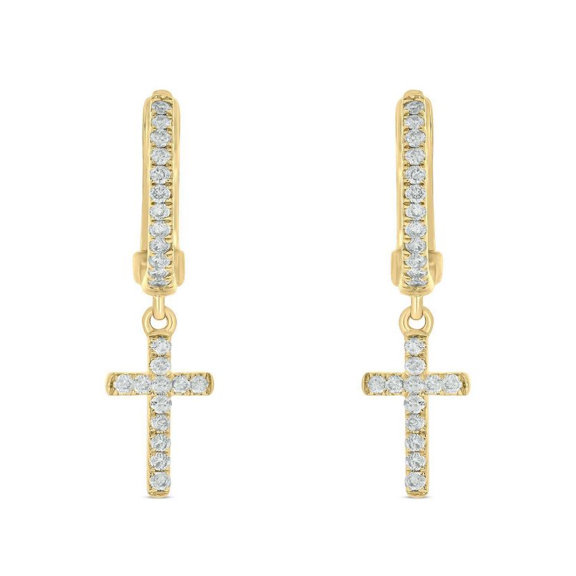 1/5 ct. t.w. Diamond Hoop Earring in 10K Yellow Gold
