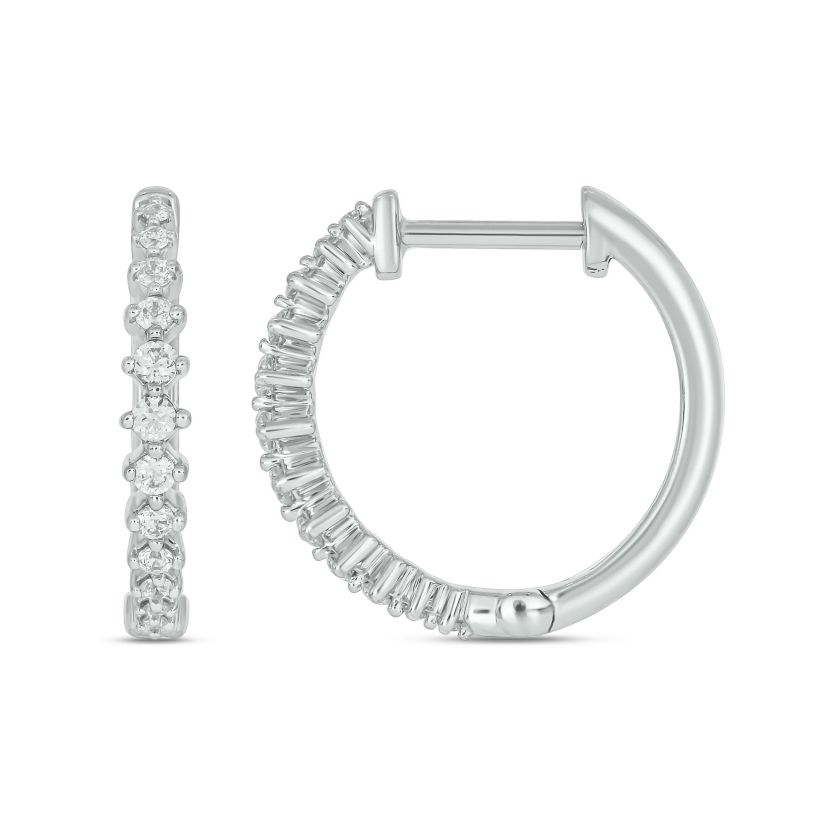 1/5 ct.t.w  Diamond Hoop Earring in 14K White Gold
