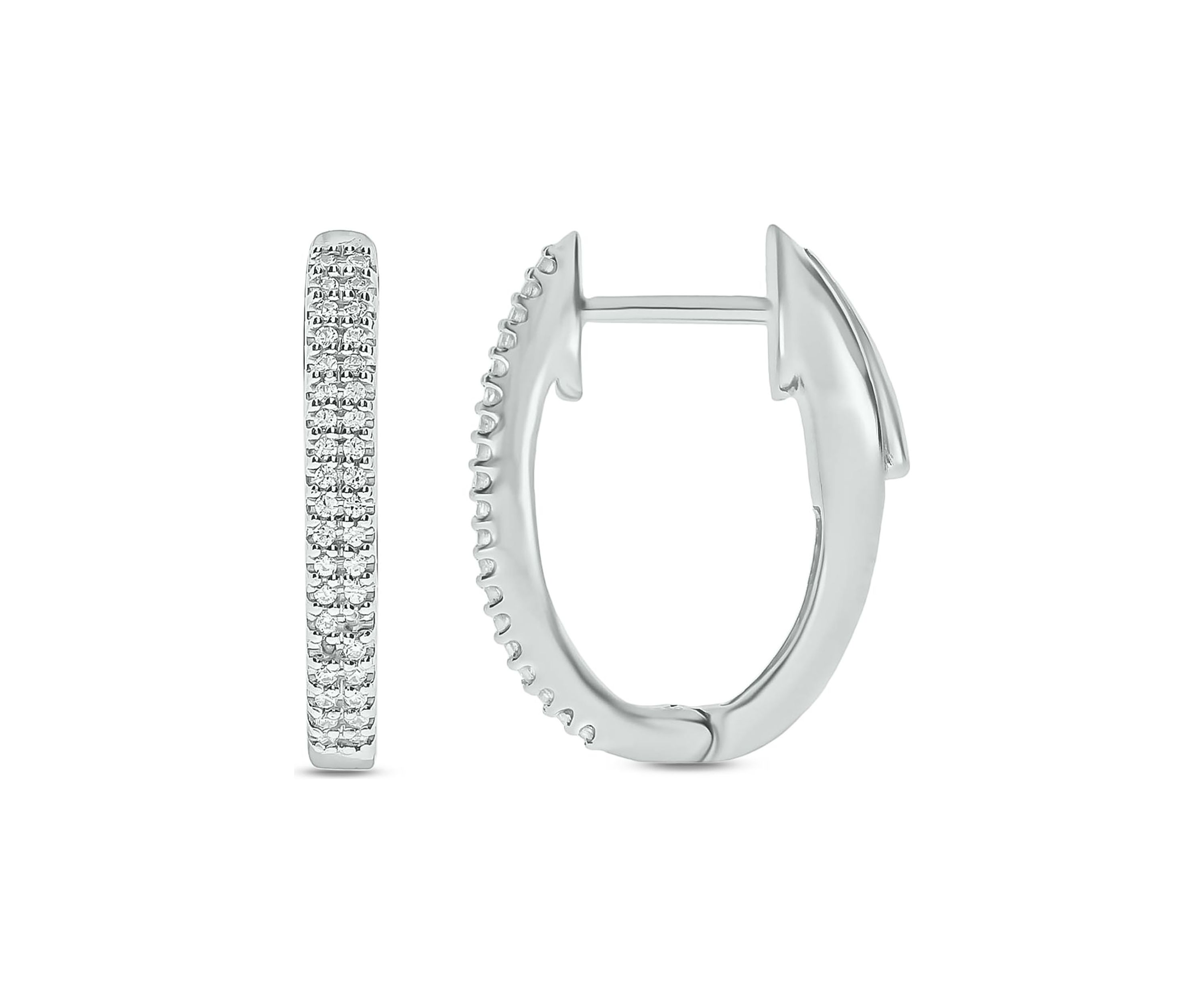 1/4 ct. t.w. Diamond Hoop Earring in Sterling Silver