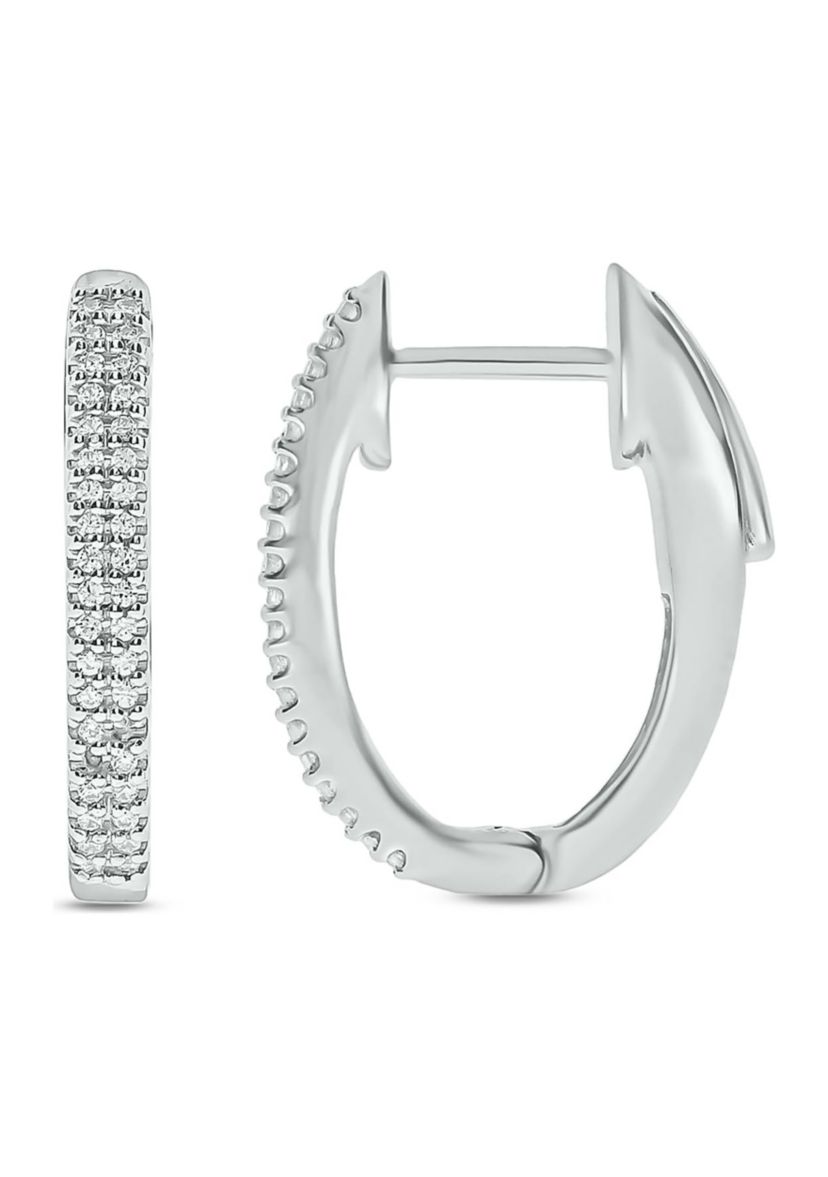 1/4 ct. t.w. Diamond Hoop Earring in Sterling Silver