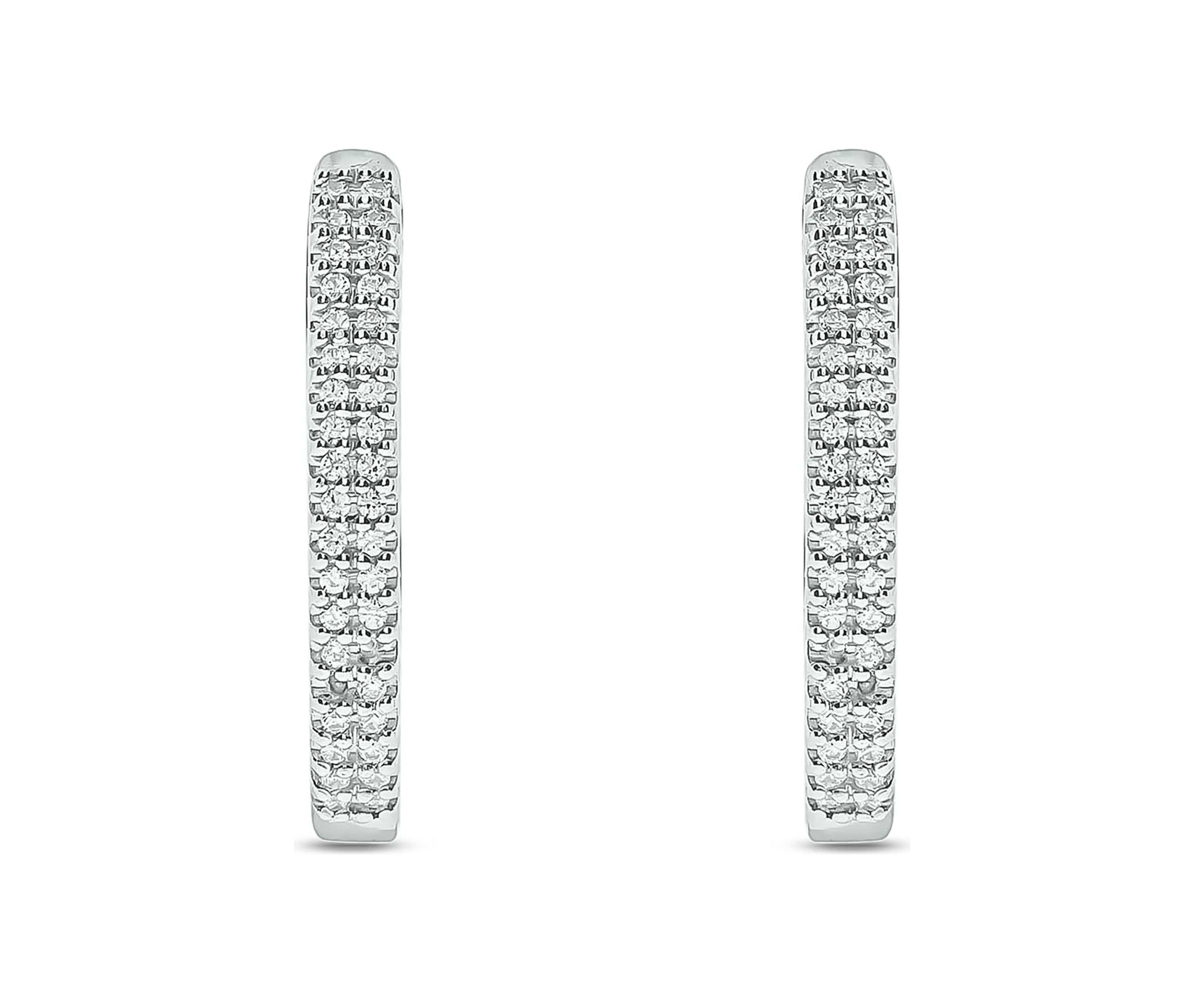 1/4 ct. t.w. Diamond Hoop Earring in Sterling Silver