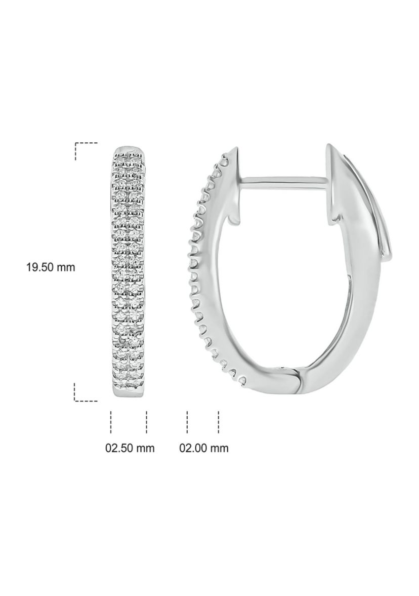 1/4 ct. t.w. Diamond Hoop Earring in Sterling Silver