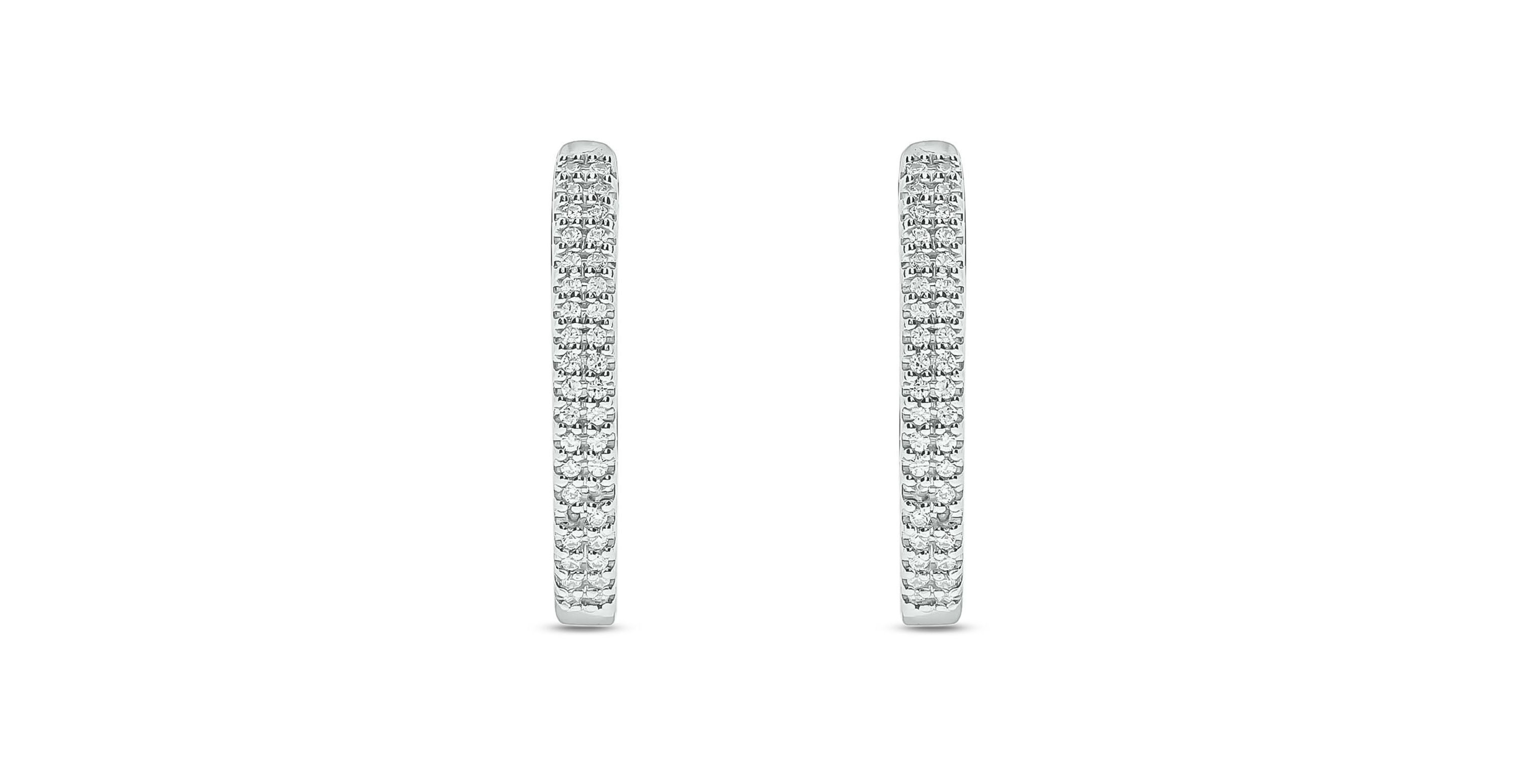 1/4 ct. t.w. Diamond Hoop Earring in Sterling Silver