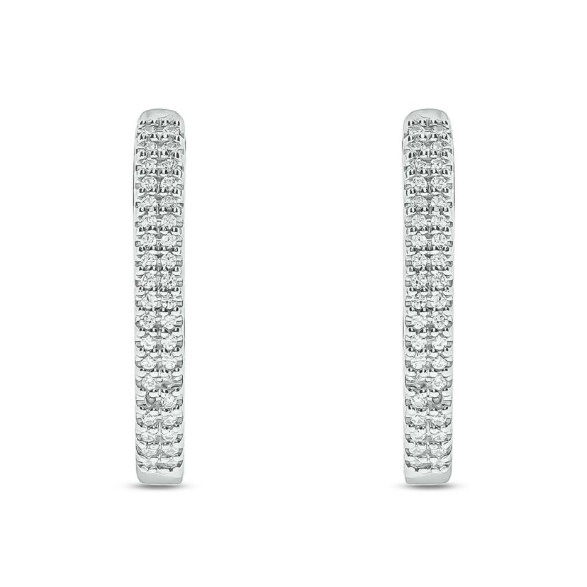1/4 ct. t.w. Diamond Hoop Earring in Sterling Silver