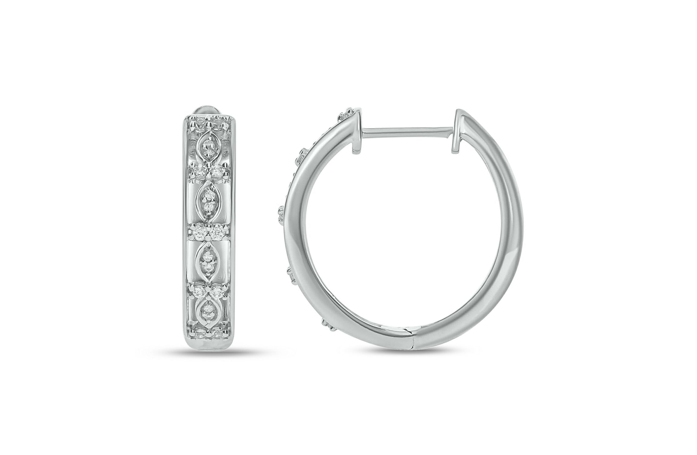 1/4 ct. t.w. Diamond Hoop Earring in Sterling Silver