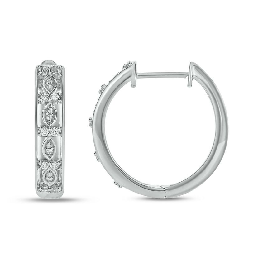 1/4 ct. t.w. Diamond Hoop Earring in Sterling Silver