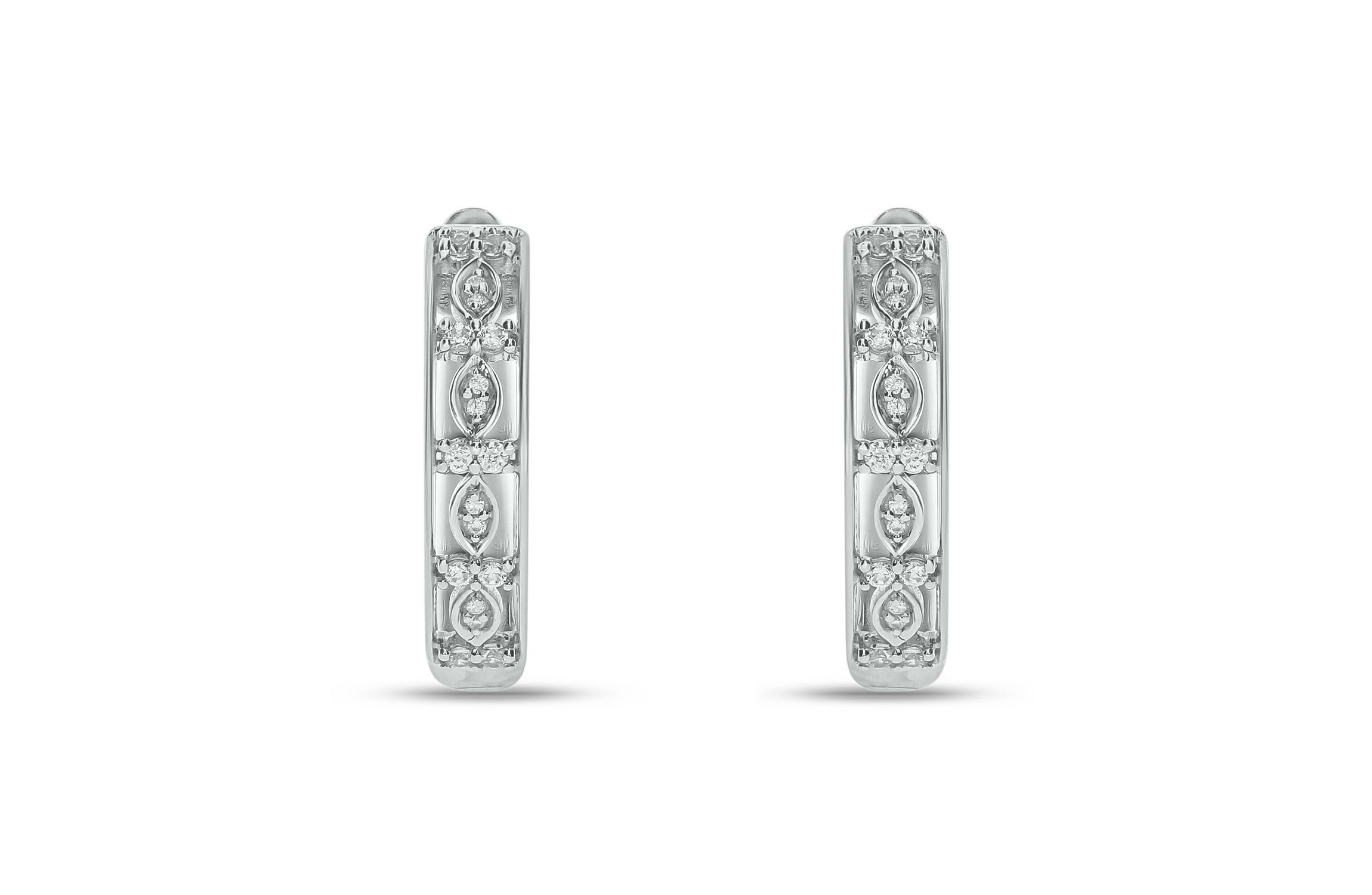 1/4 ct. t.w. Diamond Hoop Earring in Sterling Silver