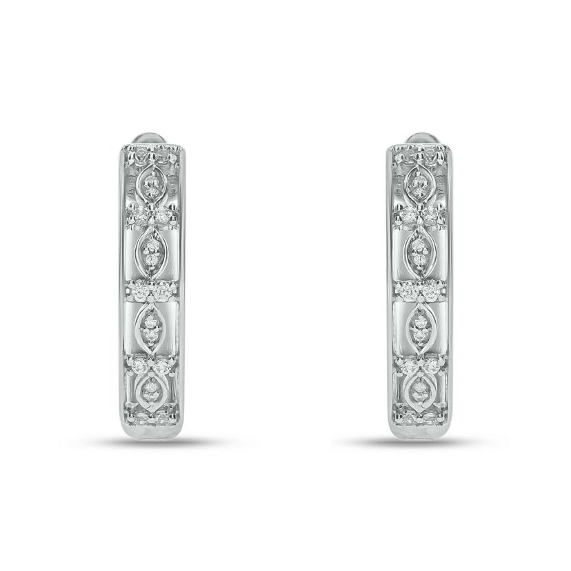 1/4 ct. t.w. Diamond Hoop Earring in Sterling Silver