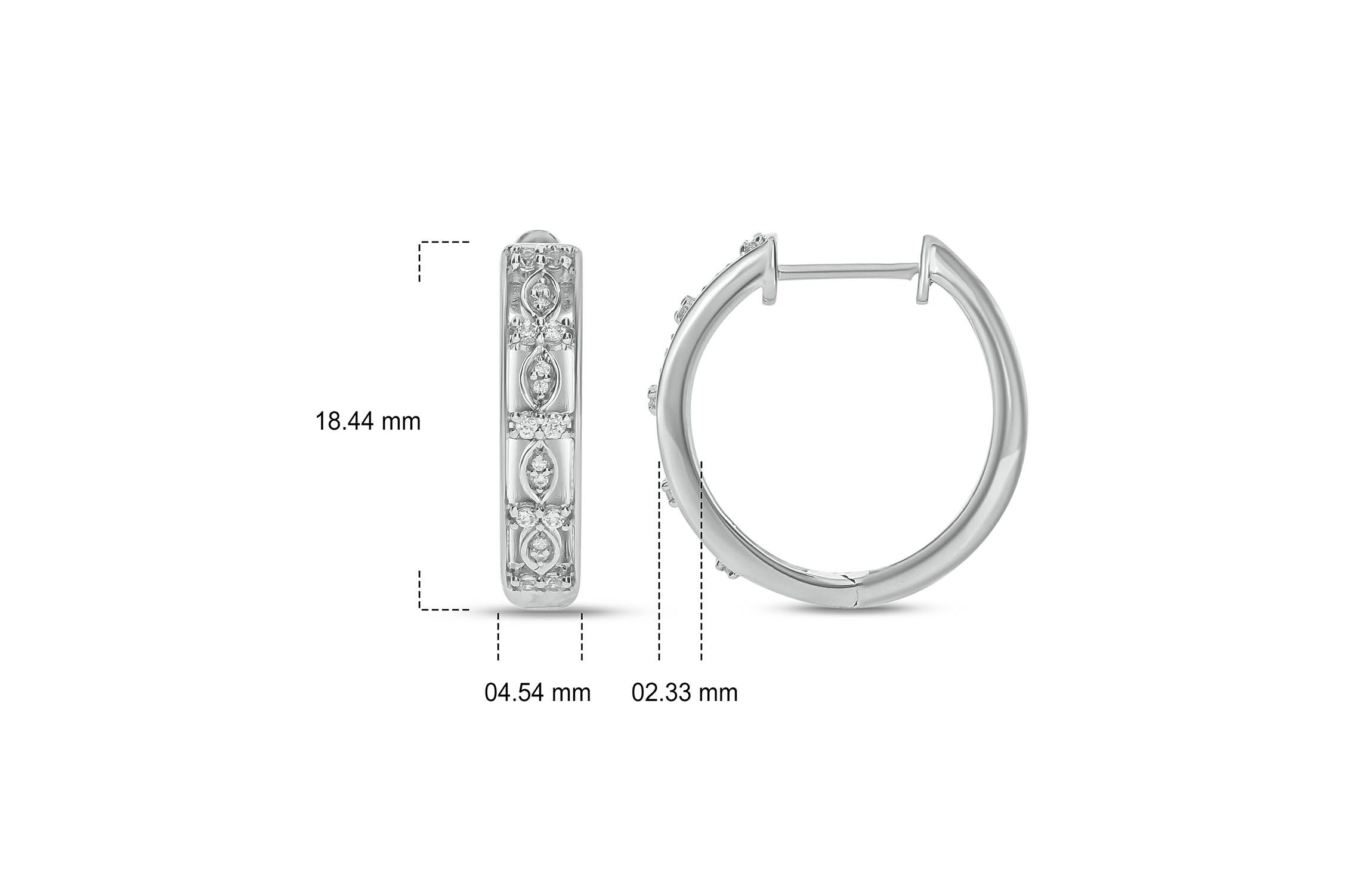 1/4 ct. t.w. Diamond Hoop Earring in Sterling Silver