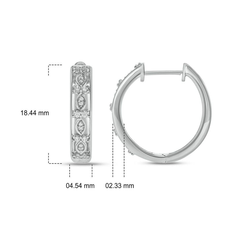 1/4 ct. t.w. Diamond Hoop Earring in Sterling Silver