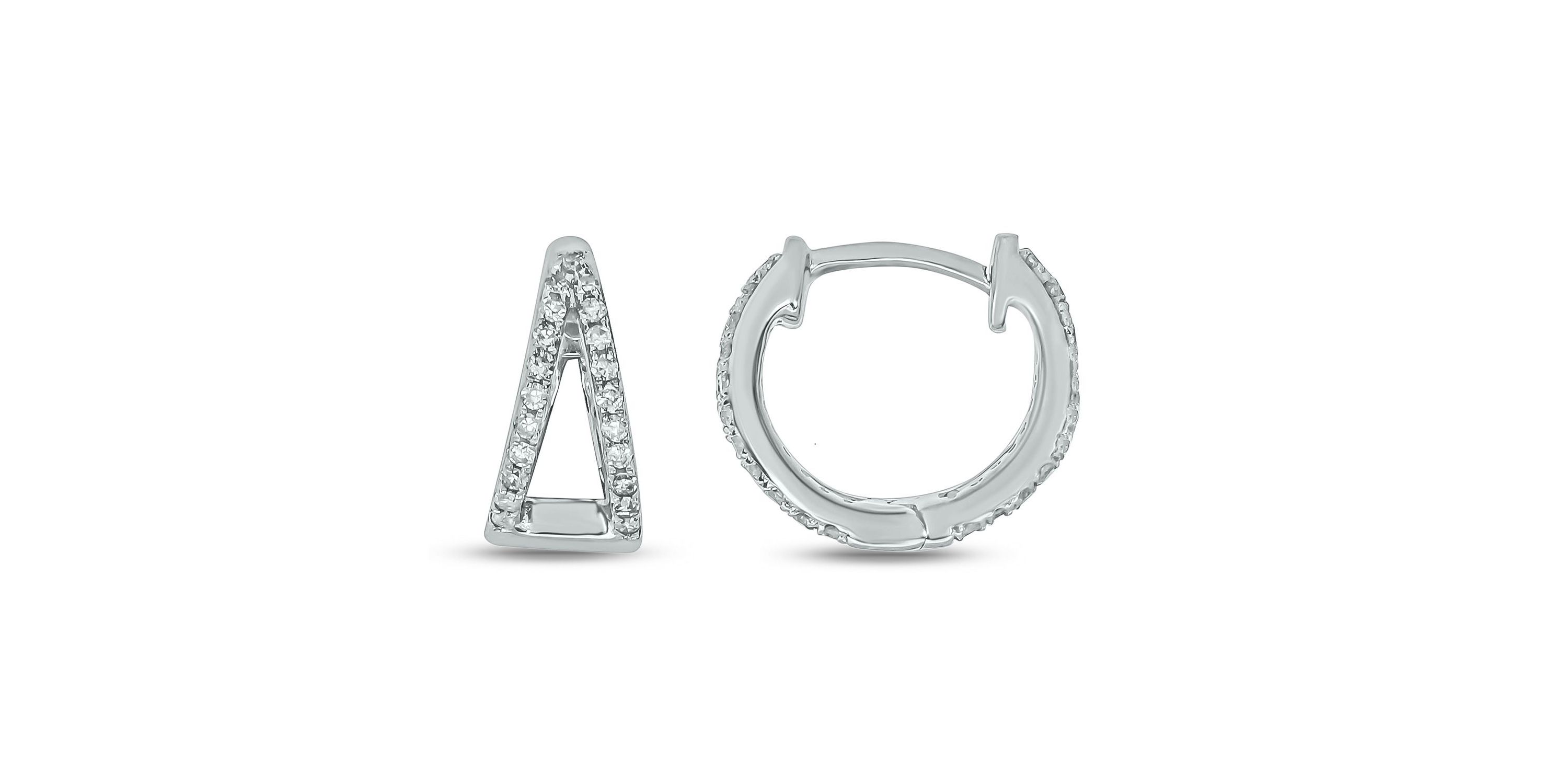 1/4 ct. t.w. Diamond Hoop Earring in Sterling Silver