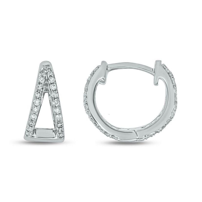 1/4 ct. t.w. Diamond Hoop Earring in Sterling Silver