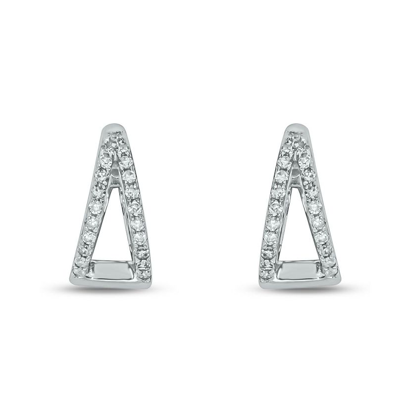 1/4 ct. t.w. Diamond Hoop Earring in Sterling Silver